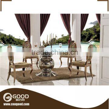 201 Stainless Steel Round Dining Table Centre Table Set