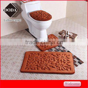 Anti slip home luxury comfortable super shaggy commercial 3d bathroom carpet