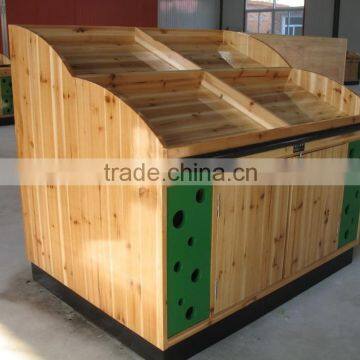 Wholesale Wooden Food Carts,/Supermarket Food Display Shelf/grains Display Rack photo-2