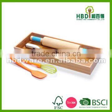 Good selling high quality wooden kitchen cutlery tray/bamboo tray