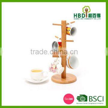 High Quality Hot Selling Bamboo Wooden Cup Hanger Rack Wholesale photo-2