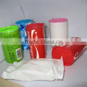 Canister Wet Wipes With Keychain