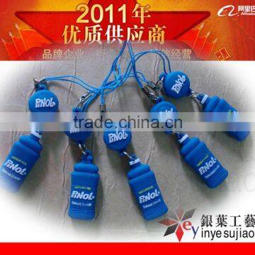 bottle shape rubber mobile strap