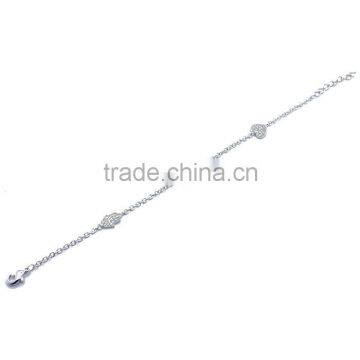 High Value Rhodium Plated Custom Hamsa Charm Silver Bracelet photo-2