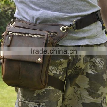 Boshiho cow split leather men waist bag