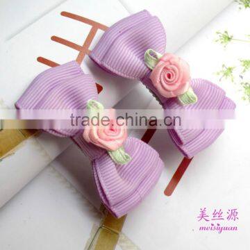 Cute Fancy Wholesale Kids Fabric Ribbon Bow Hair Clips For Baby Girls Accessories photo-2