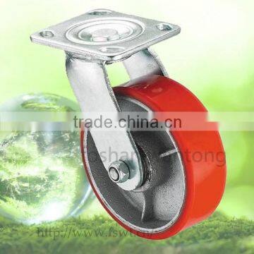 Heavy Duty Cast Iron Top Plate Swivel Industrial Pu Caster Wheel