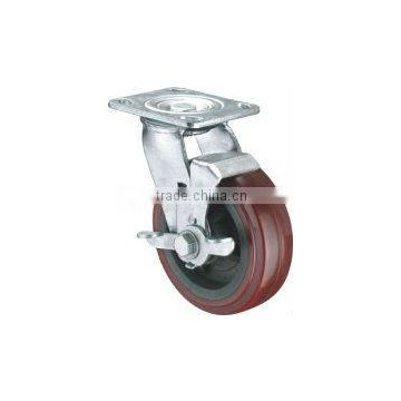 6mm Bracket Brown Polyvinyl Chloride Swivel Caster Wheels