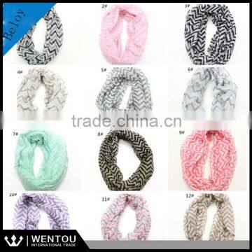 Wholesale Voile Chevron Infinity Scarf