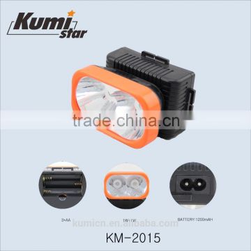 1W+1W LED rechargeable and dry solar headlamp KM-2015