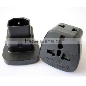 New products 2016 Double sockets universal to c14 male plug power adapter with safety shutter, iec power converter CE Rohs
