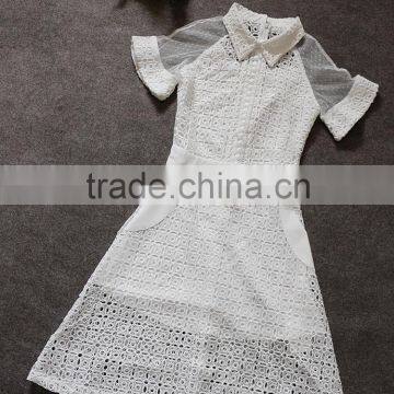 2015 High Quality French White Lace/indian Water Soluble Polyester Embroidery Lace Fabric for Women Wear photo-4