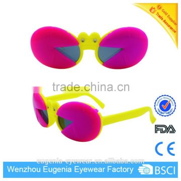 2016 New arrival specila design frog shape beautiful kids sunglasses