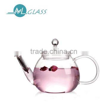 Wholesale handmade glassware 500ml high borosilicate glass teapot PH228