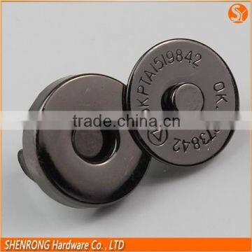 Popular Black Nickel Round 18mm Metal Hidden Magnetic Snap Button For Decoration