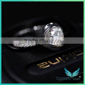 Wholesale Wedding Rings 14K 15K PT925 1ct Brililiant Round Cut Moissinite Diamond With Strong Fire photo-3