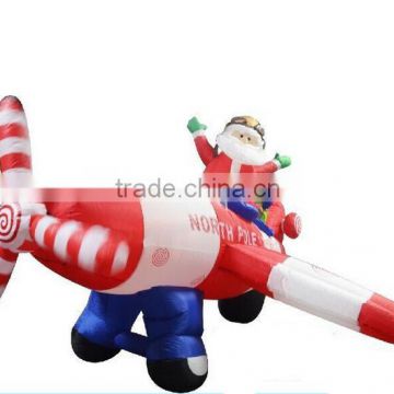 Hola inflatable santa claus plane/christmas inflatable/inflatable christmas