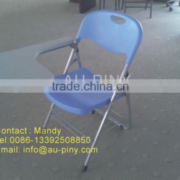 (Furniture) Folding plastic chair ,folding chair with writing board for school furntiure