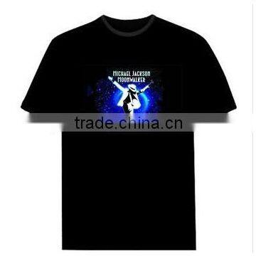Wholesale Sound Activated Flashing Light EL T Shirt/light T-shirt