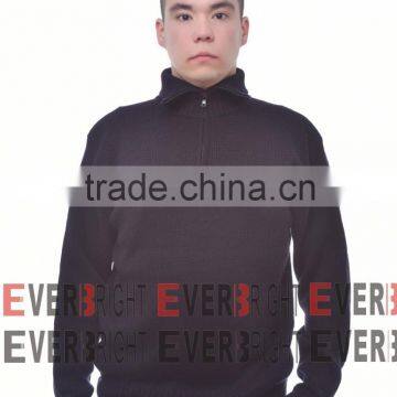 knitting long sleeve turtleneck men's sweaters with collar zipper