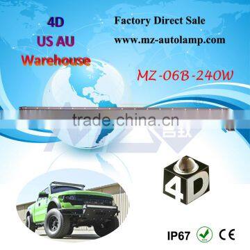 Car led light bars MZ Factory Wholesale price 240W Super Brightness 4D last model SUV ATV 12 months warranty good quality lamps