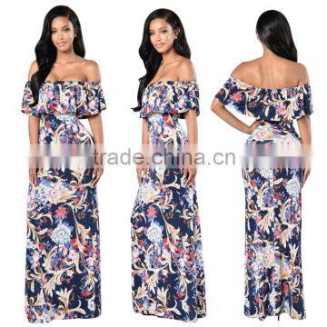 Bonvatt Digital printing of the word lotus leaf dress skirt for women girls