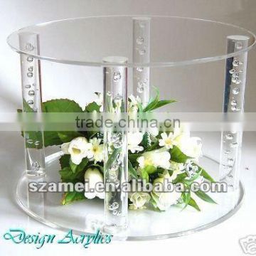 Large Acrylic Cake Stand Base Solid Bubble Rod