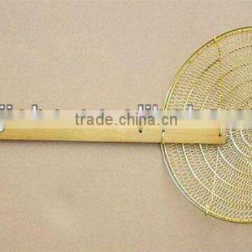 Bamboo handle Brass Frying Skimmers