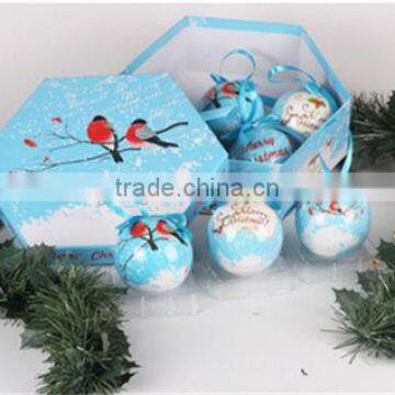 Different design and color christmas balls for christmas tree / 4 color printing christmas ball / LED plastic christmas ball