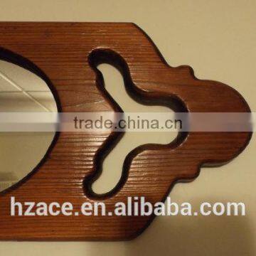 Antique Wall Mirror in Hand Curved Wooden Frame photo-3