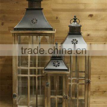 Garden Decorative Wood Lantern Customized Ceramic Antique Candle Lanterns for Sale