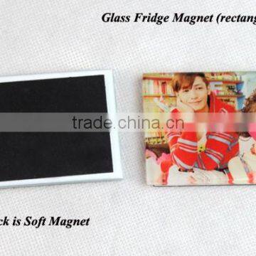 Custom Glass Fridge Magnet With Sublimation Photo