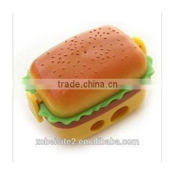 M092 fashion hamburger cute shape plastic pencil sharpener