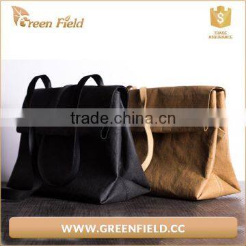 Green Field New Recycle Washable Kraft Paper Shoulder Bag photo-6