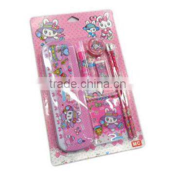 stationery set/school supplies/pencil case/ruler/sticker/eraser/kid gift