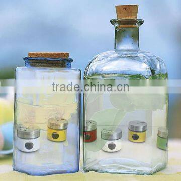 transparent glass bottle with cork