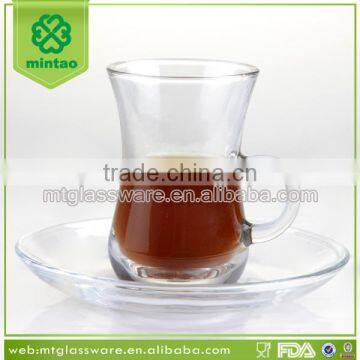 2016 Popular small clear italian coffee cups and saucers set