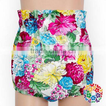 Bowknot Floral Cotton High Waist Shorts Baby Girls Summer Bubble Shorts photo-3