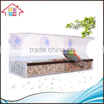 Customized clear outdoor high hardness acrylic window bird feeder with removable wholesale