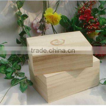 Unfinished Paulownia Wooden Tea Box photo-3