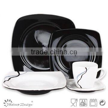 20pcs white/black dinner sets