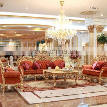 Luxuious Antique Solid Wood Italian Rococo Elegant Gold Color European Style French King Size Bedroom photo-3