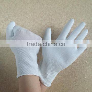 NMSAFETY EN388 polyester liner pu coated work gloves