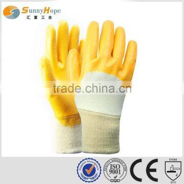 Knit wrist yellow flat general purpose gloves