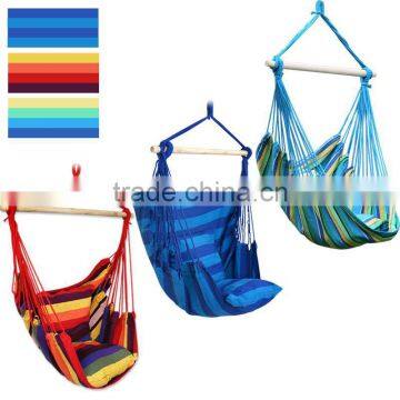 Pink Stripe Polyester Hanging Hammock Chair With Cushion photo-6