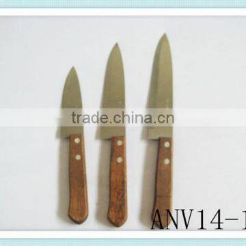 2015 Wooden handle steak knife,3pcs bread knife set