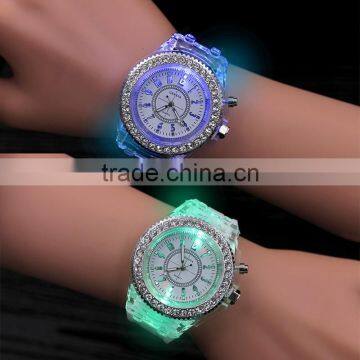 High Quality Free Sample Unisex Led Light Watch Colorful Silicone Strap Wristwatch photo-2