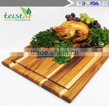 Manufacturers wholesale boards of teak rectangular plate handle and juice canal