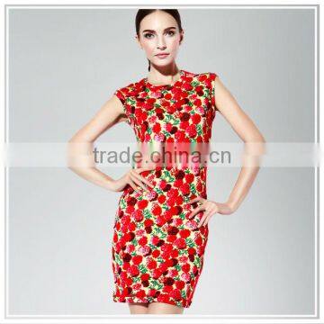 Custom design digital printing manufacturer of silk dress