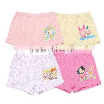 In stock kids underwear 100 cotton mix colored girls panties underwear for 2-9 years old